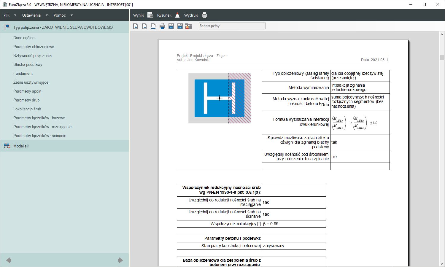 EuroZcza ZAKOTWIENIE SUPA DWUTEOWEGO + DXF 3.0 - licencja roczna | INTERsoft program CAD